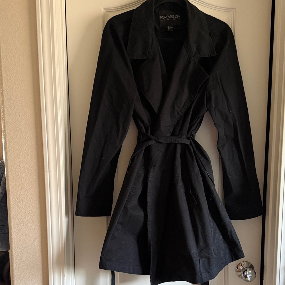 Forever 21 Black Belted trench Coat